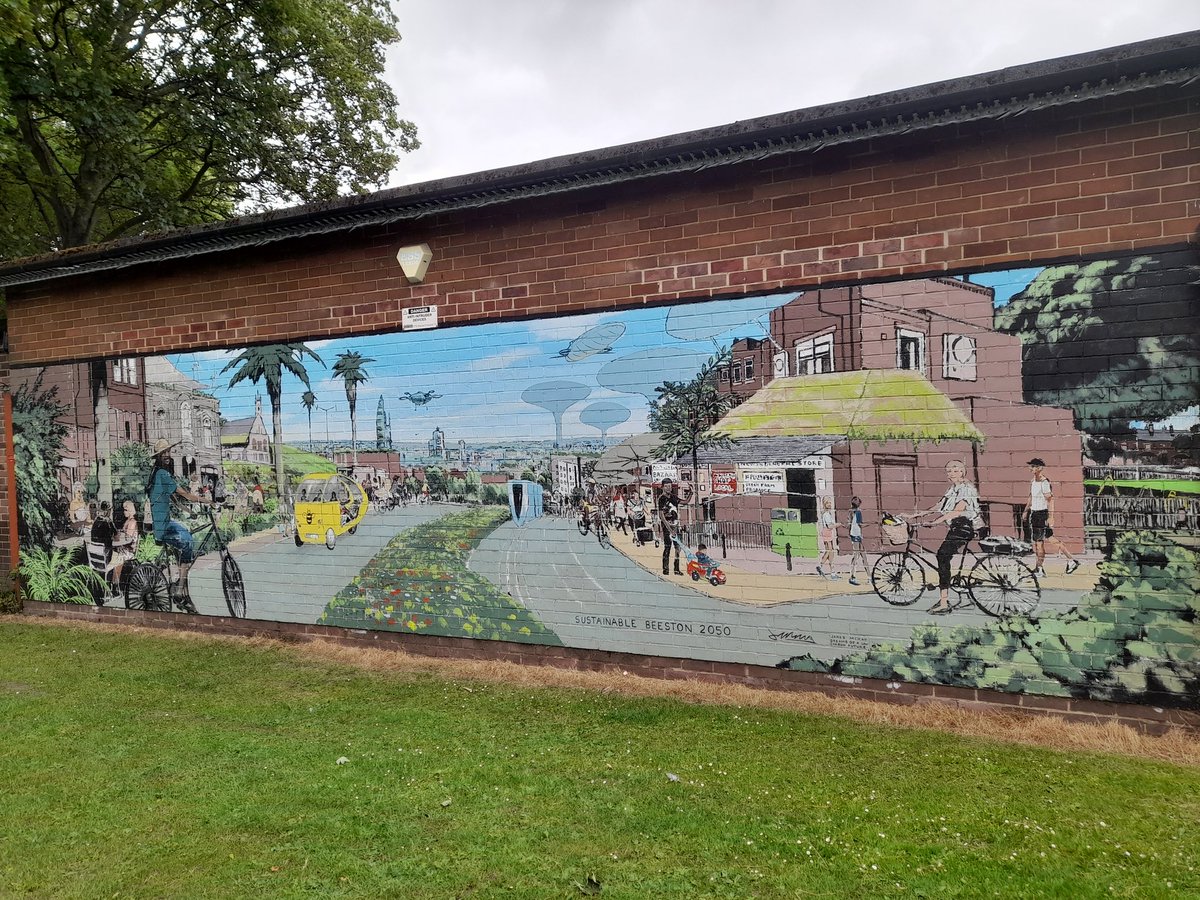 MattRxgan's tweet photo. Spent a couple of hours this morning litter picking in #Beeston and #CrossFlatts Park area.

I really do love the art in Xflatts Park, particularly "Sustainable Beeston 2050". We can dream! 💚

@LitterFreeLeeds https://t.co/tKGgeNmUCv