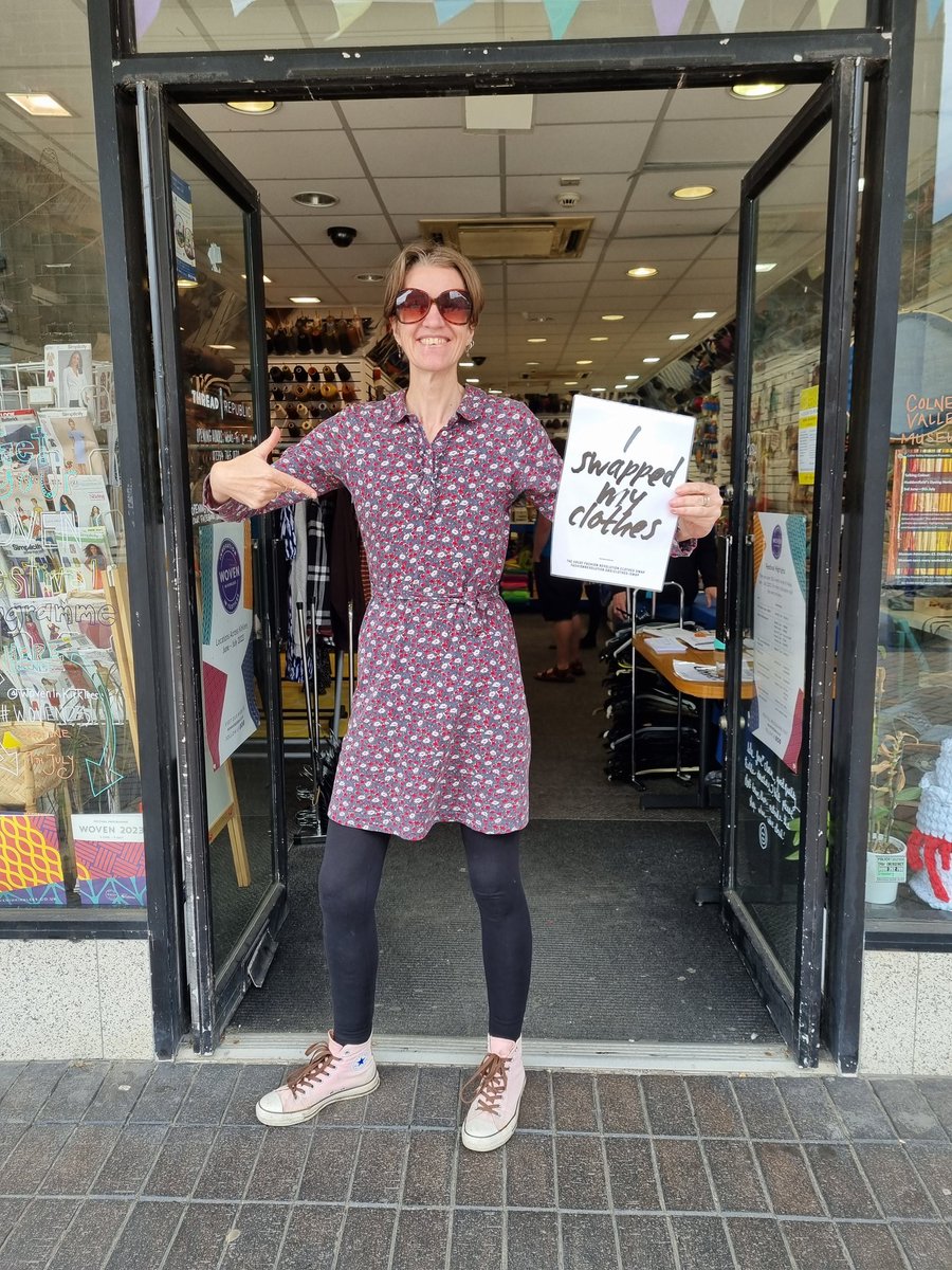Swap and Sew is TODAY at @thread_republic! 👗 Here's a dress that was swapped back in April at our last event, expertly modelled by our very own @fairfunkyhelen 

Get a whole wardrobe that's new-to-you! #ClothesSwap @swapandsew here 11am to 3pm