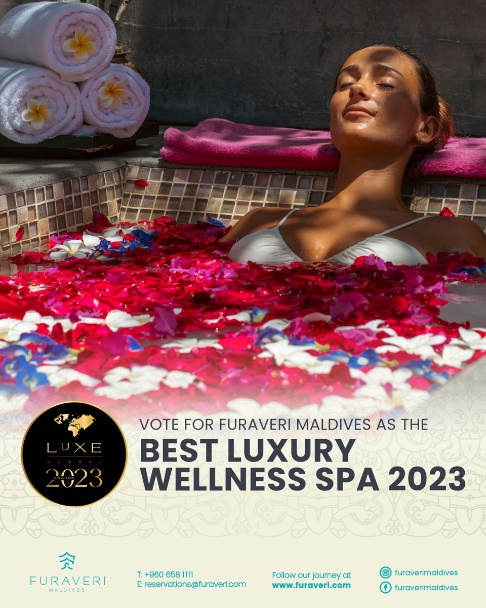We are thrilled to announce that Furaveri Maldives' Wellness Village has been nominated for not one, but four prestigious awards in the esteemed Luxe Global Awards 2023!

Vote here: luxeglobalawards.com/spa/the-spa-at…
Voting Deadline: 23rd July 2023