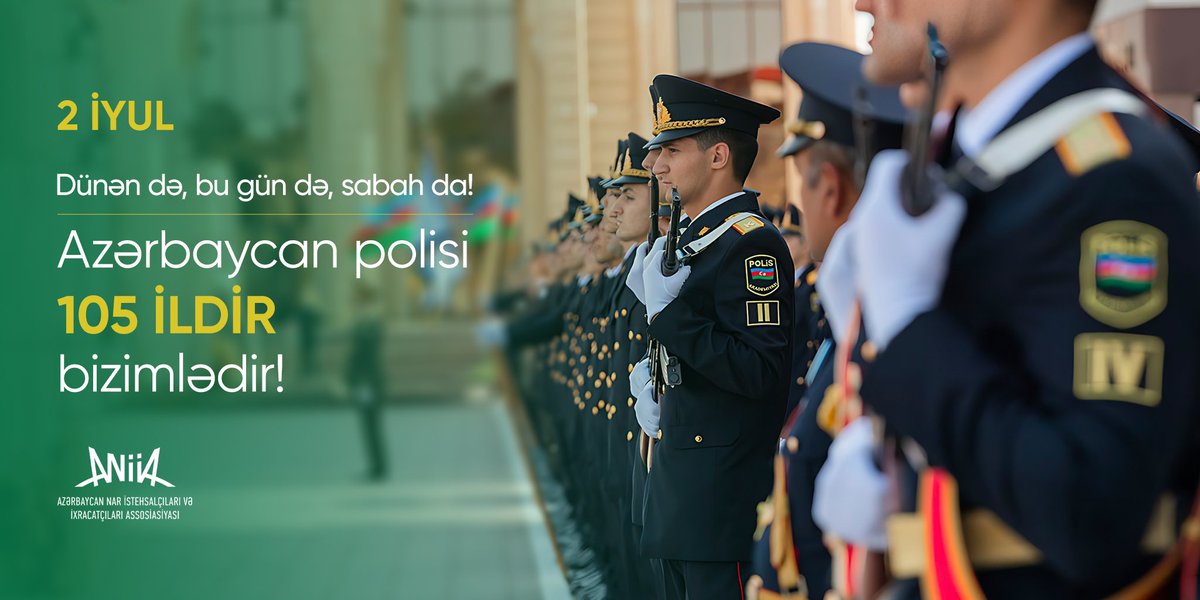 FarhadGarashov's tweet photo. Dövlətçiliyin qorunması istiqamətində misilsiz işlər görən 🇦🇿Azərbaycan Polisinin yaranmasının 105-ci ildönümü münasibətilə fədakar 👮♂️Polislərimizi təbrik edir, can sağlığı arzulayır və şərəfli xidmətlərində uğurlar diləyirəm!
#PolisHərYerdədir #AzərbaycanPolisi #105il https://t.co/3HE2Nc5Tmt