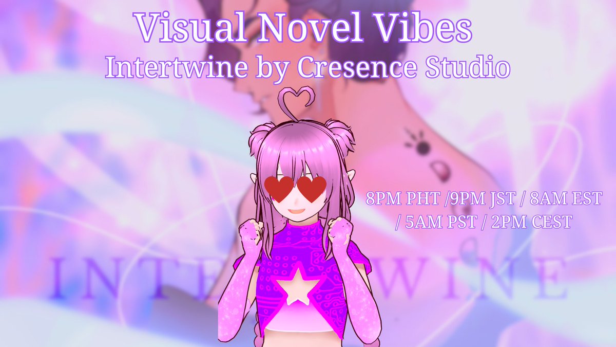 It's time for VN Vibes ! This time I'm playing Intertwine by @CrescenceStudio ! I've played one of their VN demos (#AlarisVN) before so I'm EXCITED

📺 twitch.tv/k1rarin_vt
🕒 8PM PHT / 9PM JST / 8AM EST / 5AM PST / 2PM CEST

#Vtuber #ENVtuber #PHVtuber #vtahanan #IntertwineVN