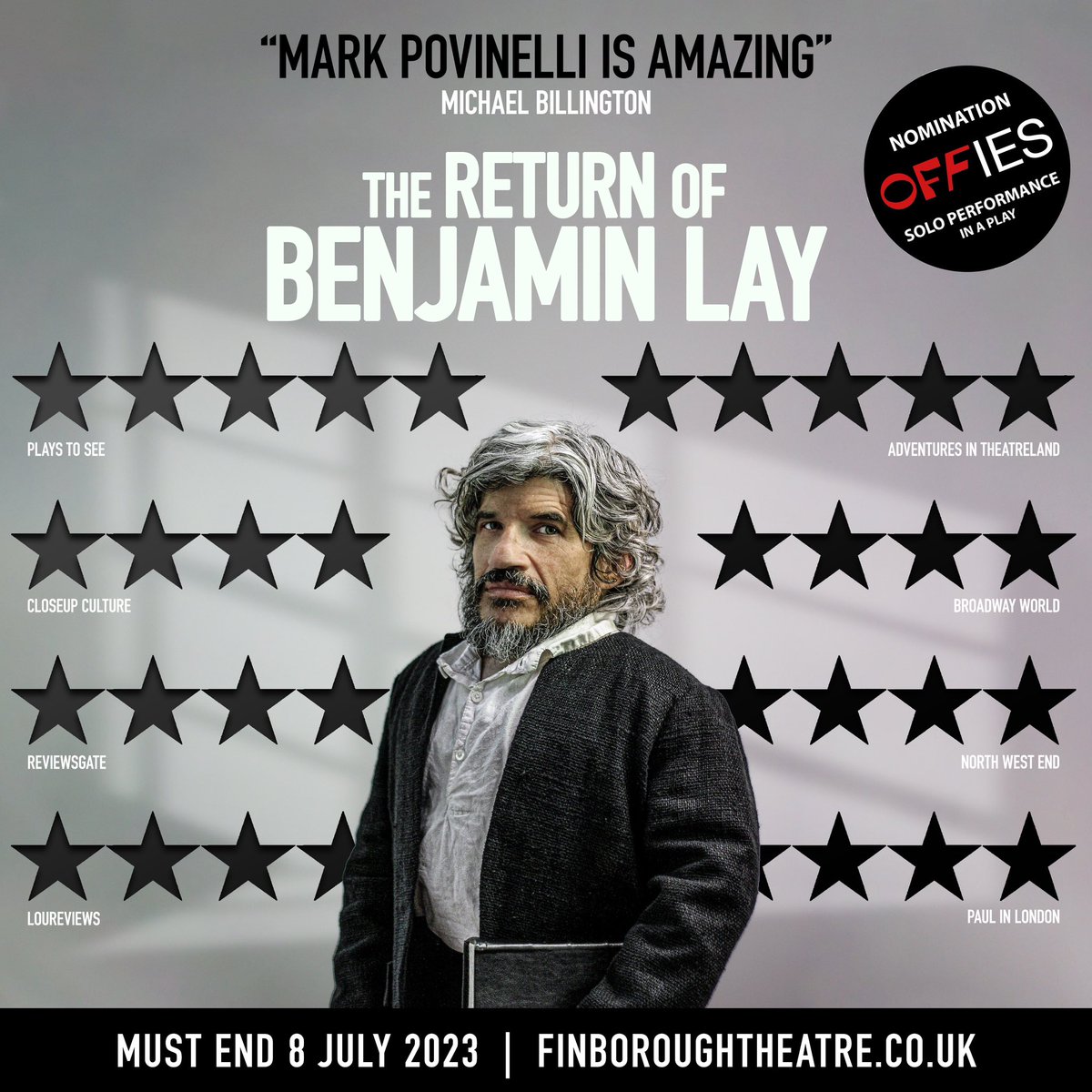 Can’t believe @BenLayPLay @finborough has entered its final week. Don’t miss the brilliant @MarkPovinelli playing the first revolutionary abolitionist. Limited seats available.
finboroughtheatre.co.uk/production/the…