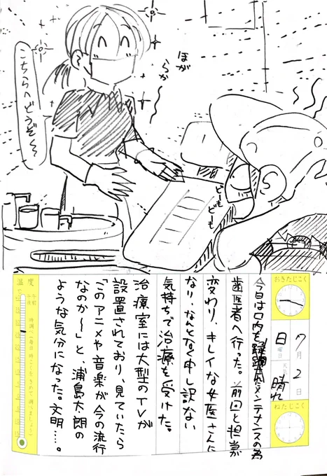 7/2の絵日記を描きました。(後半は文脈ミスのためPC上で修正しました)  #絵日記 