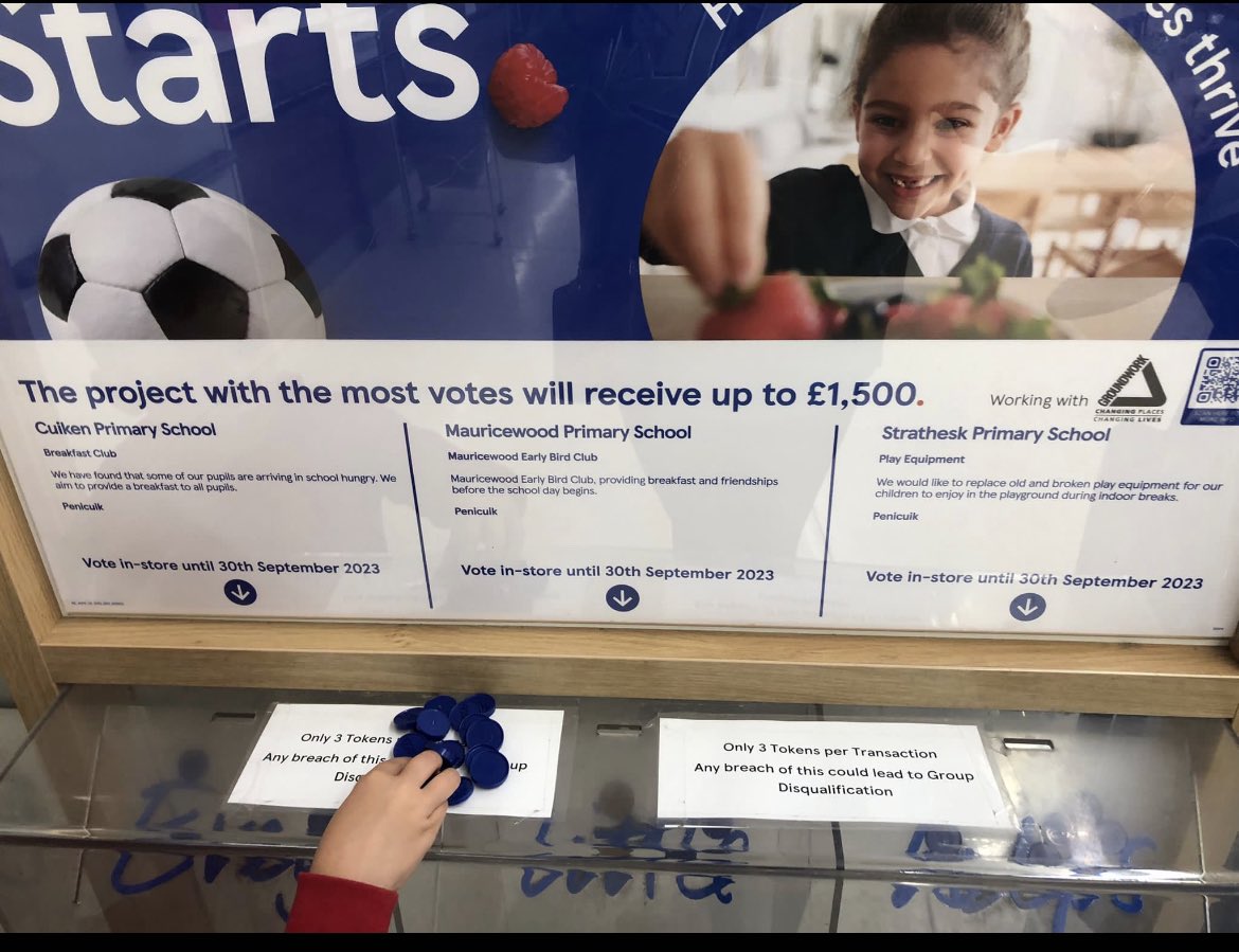 Cuiken_Primary's tweet photo. If you do your shopping in Tesco, please consider using your blue coins to vote for Cuiken breakfast club. It will help us to continue our free breakfast club Mon-Thur, available to everyone! https://t.co/ZhC044Smyk