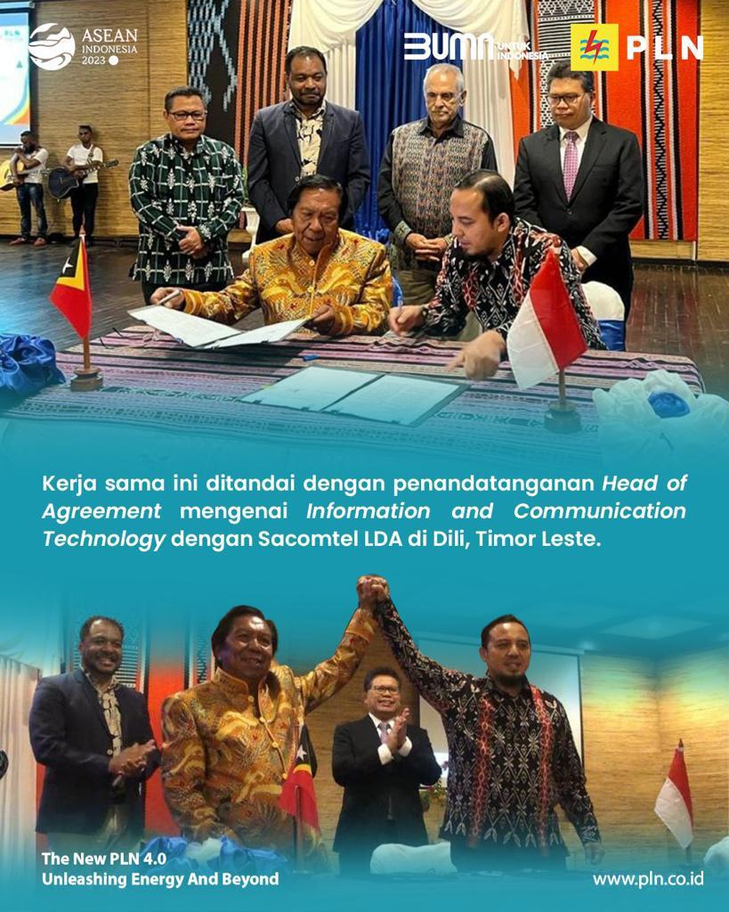 _pln_id's tweet photo. Kerja sama ini ditandai dengan penandatanganan Head of Agreement (HoA) mengenai ICT dengan Sacomtel LDA di Dili, Timor Leste.
#SubholdingPLN #PLNIconPlus https://t.co/9NtxbtgmL5