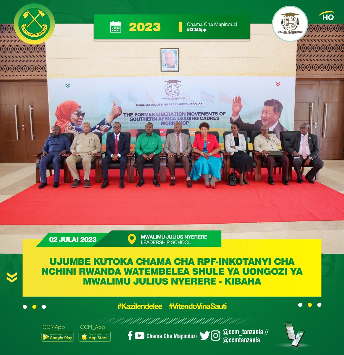 ccm_tanzania's tweet photo. Ndg. Daniel Godfrey Chongolo. Shule hiyo iliyopo Kibaha, Pwani, inamilikiwa na Vyama Sita vilivyoshiriki katika harakati za Ukombozi Kusini mwa Africa; ZANU - PF Zimbabwe, MPLA Angola, ANC South Africa, FRELIMO Mozambique, SWAPO Namibia, na CCM Tanzania.

#CCMApp 
#Kaziinaendelea https://t.co/OLFBDHeKKm