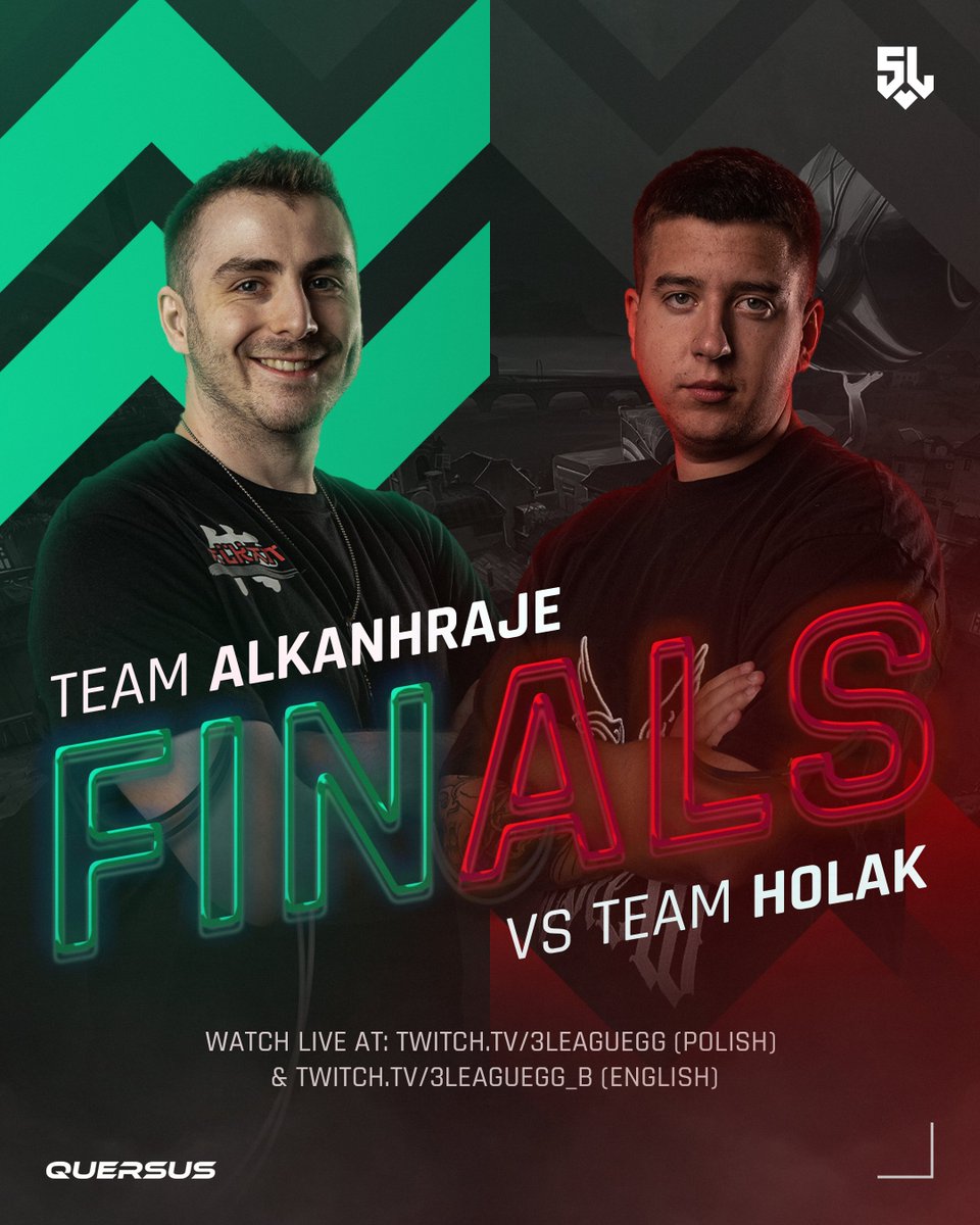 It's time for the grand final show!
🇵🇱 Team <a href="/holak1337/">holak</a> vs 🇨🇿 Team Alkanhraje - starting at 13:30 CET!

[PL] Stream - twitch.tv/3leaguegg
[ENG] Stream - twitch.tv/3leaguegg_b

Who's gonna win it all? Let's find out! 👊
