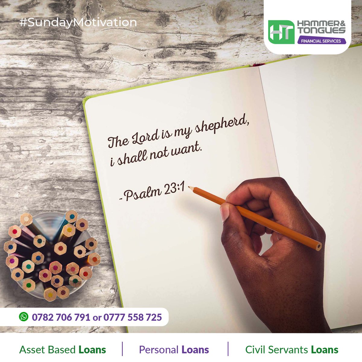 The Lord is my shepherd, I shall not want.- Psalm 23:1.
#SundayDevotion
#Debts
#Loans
#Family
#Money
#Reliable
