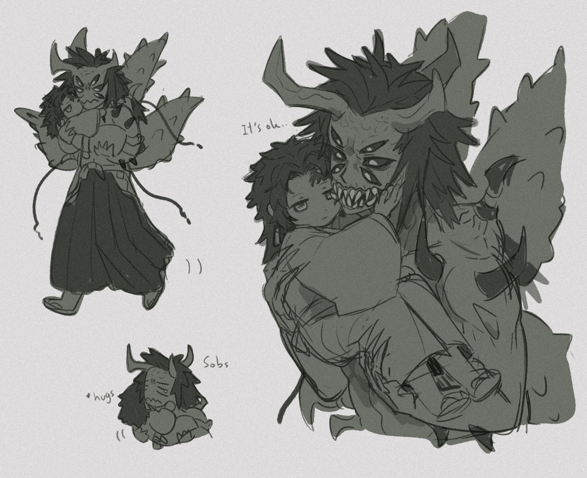 RiifuUsagi's tweet photo. Trying to comfort a monster https://t.co/NyungXk6RL