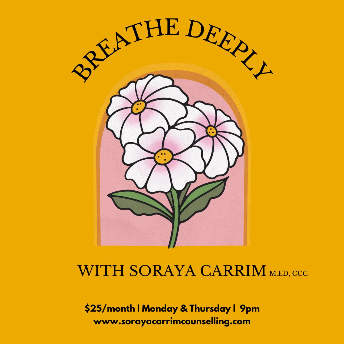 mangostar27's tweet image. These quick sessions will help you take a moment for yourself twice per week, to get in touch with your body and breathing, and better cope with stress. They will help you slow down, improve sleep, decrease stress, and increase focus. 
sorayacarrimcounselling.com/register/p/gui…