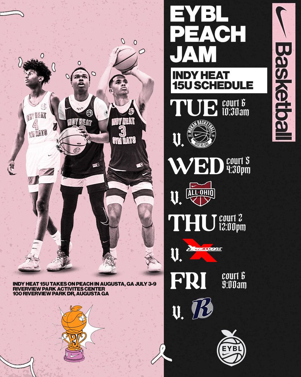 indyheatgymrats's tweet photo. Peach Jam bound 🍑🔥
Livestream all games: https://t.co/LQ2qdXBZNN
#IndyHeat I #EYBL2023 https://t.co/A4kGrnLave
