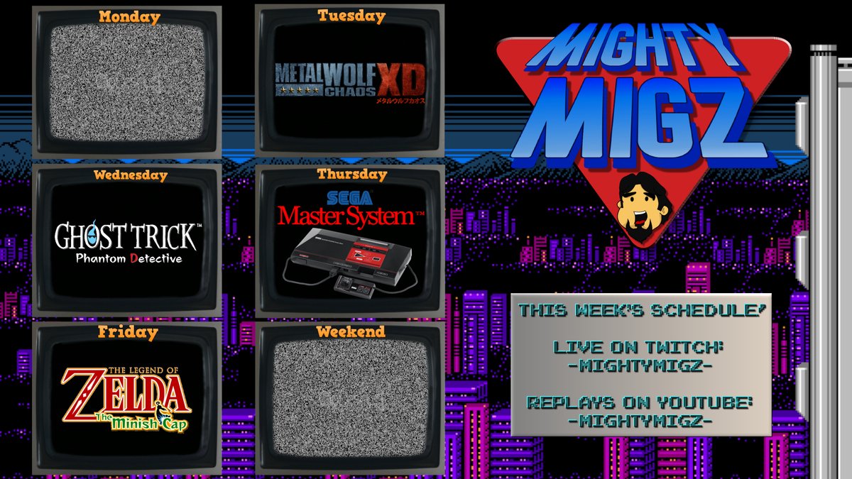MightyMigzy's tweet photo. 📷https://t.co/u8mMOriiHF
A Loaded Schedule This Week!
🕹️7/4 - <11:30a> #MetalWolfChaos on #Xbox
🕹️7/5 - <11:30a> #GhostTrick #PhantomDetective on #Steam
🕹️7/6 - <11:30a> #Sega #MasterSystem Showcase
🕹️7/7 - <11:30a> #LegendofZelda #theMinishCap on #GBA https://t.co/MA0yzYj0Pa