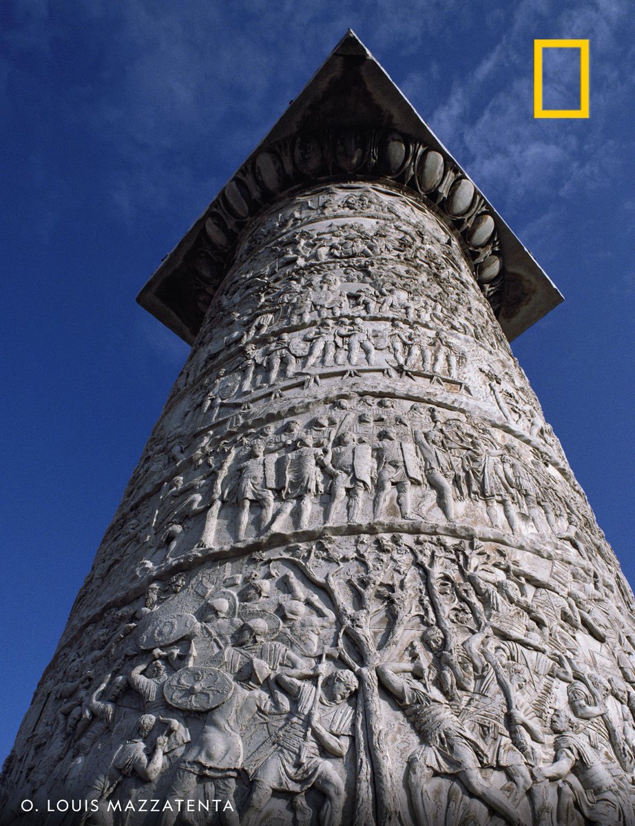 NatGeo's tweet photo. Trajan's Column was dedicated to Trajan in 113 A.D. in memory of his conquest of the Dacians in Rome, Italy https://t.co/3dIdDmY6do