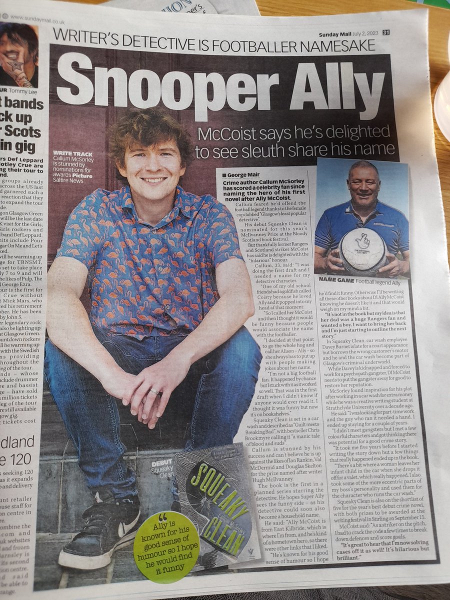 The real Ally McCoist speaks out about Squeaky Clean! "Hilarious but brilliant." Cheers George Mair and <a href="/Sunday_Mail/">Sunday Mail</a>! 🐭🧽 <a href="/PushkinPress/">Pushkin Press</a>