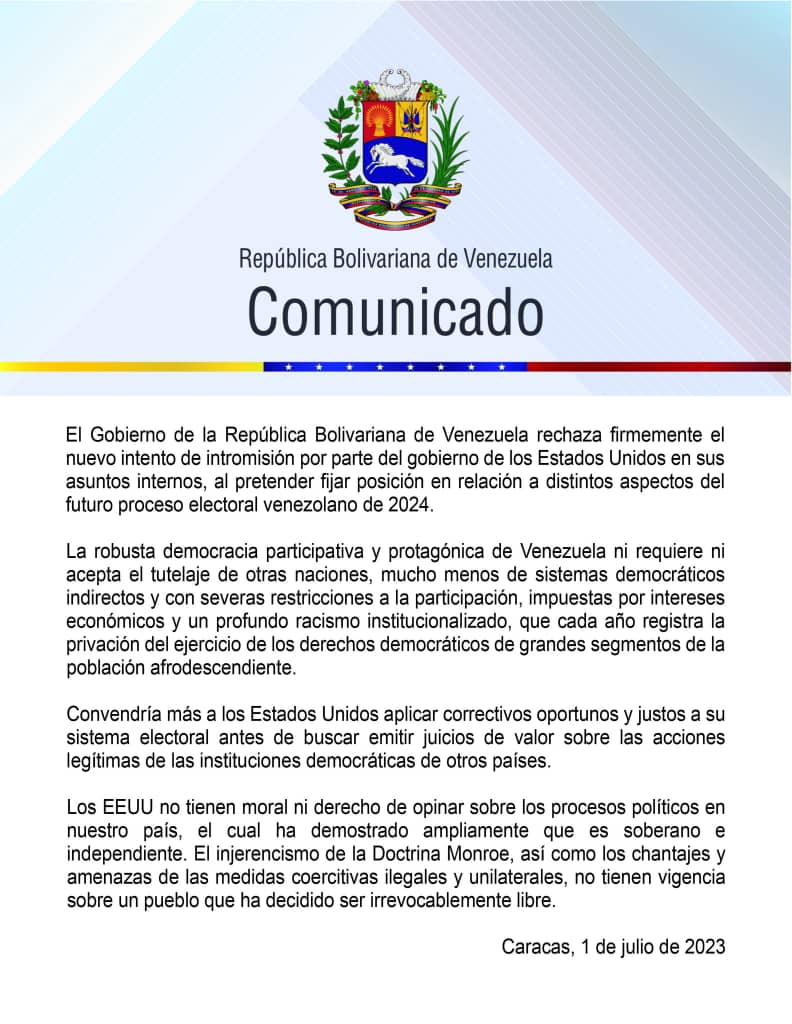 En nombre de la libertad y de la Democracia pretenden tutelarnos, chantajearnos, dar lecciones; ya lo decía el Padre Bolívar: “Los Estados Unidos parecen destinados por la Providencia a plagar la América de miserias en nombre de la libertad”
#TupamaroAntiimperialista
#ComunaONada