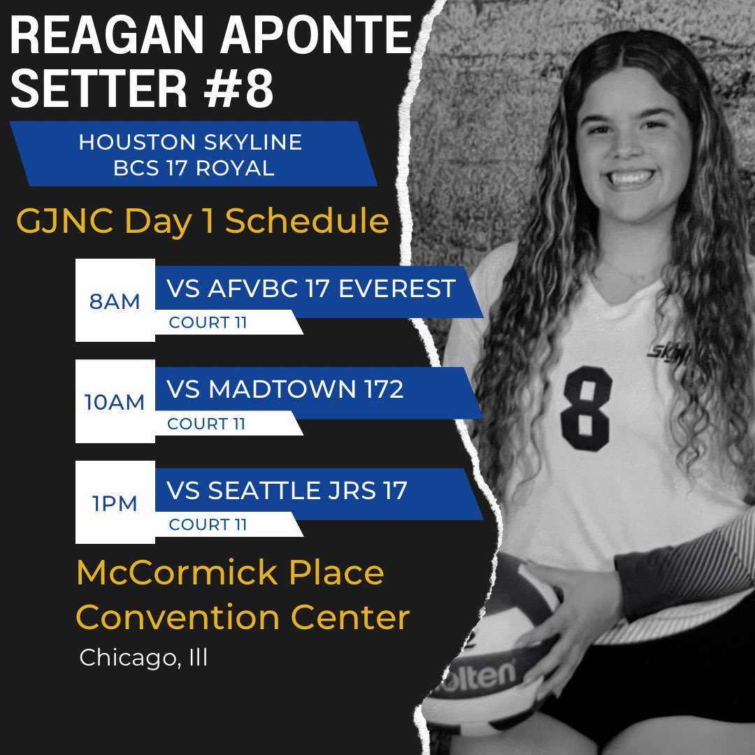 Tomorrow is the day!!! GJNC Day 1 Schedule. Hope y’all stop by to watch us work <a href="/HSkylineBCS/">Houston Skyline BCS</a> 
<a href="/PDTexas/">Prep Dig Texas</a> 
<a href="/CoachMikeDZ/">Michael DeLeon</a> 
<a href="/MalloriHowie/">Mallori Howington</a> 
<a href="/PrepDig/">Prep Dig 🏐</a>