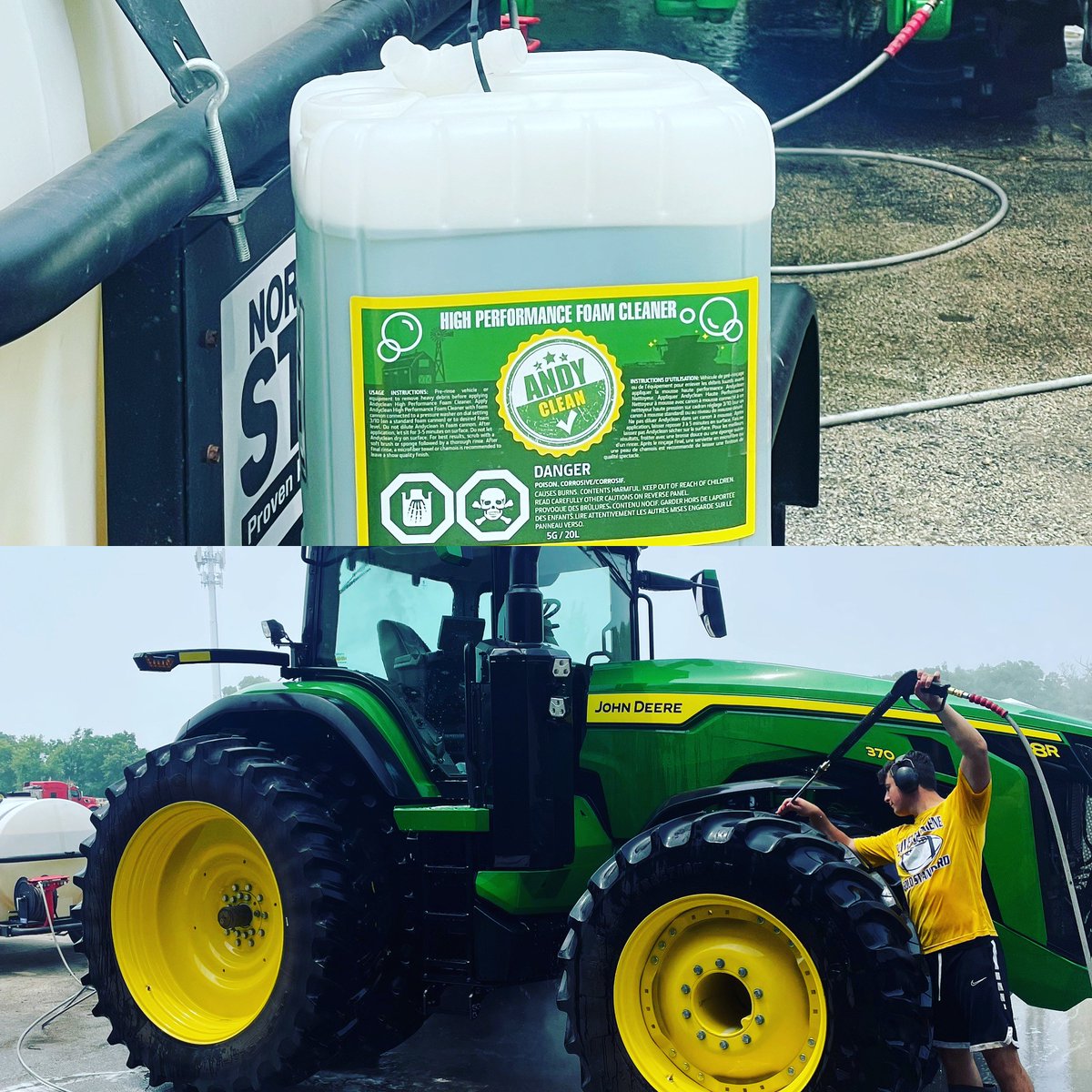 FarmingBanker's tweet photo. Another great week washing farm equipment. We're not giving all our secrets but here's a tip....Use Andy Cleans soap and call DF Pressure Washing. #andyclean #johndeere #pressurewashing #workhard #farmstuff https://t.co/G0J7R8AY9F