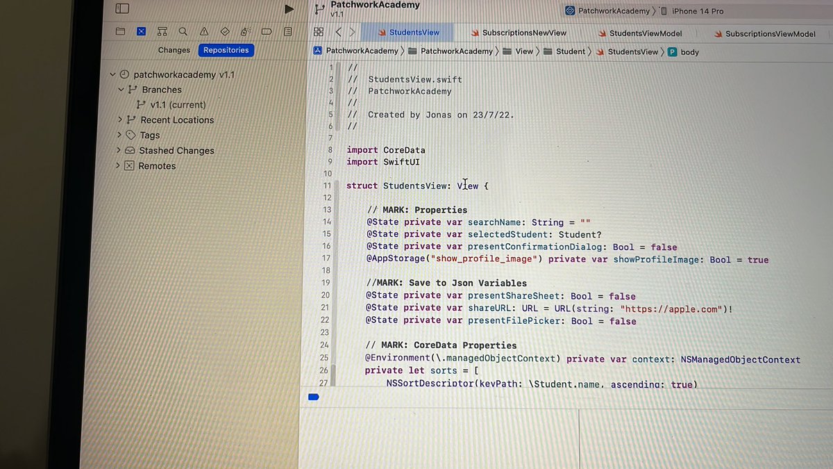 Tarde de Swift y SwiftUI. Quitando OrbsevableObject de los ViewModel.
<a href="/FetchRequest/">@IBDesignable</a> hace
Mejor el trabajo. Dejando el ViewModel como una serie de funciones estáticas.
Versión 1.1 😊