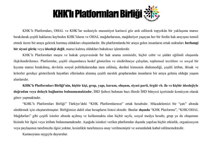 KHK'lı Platformları Birliği tweet media
