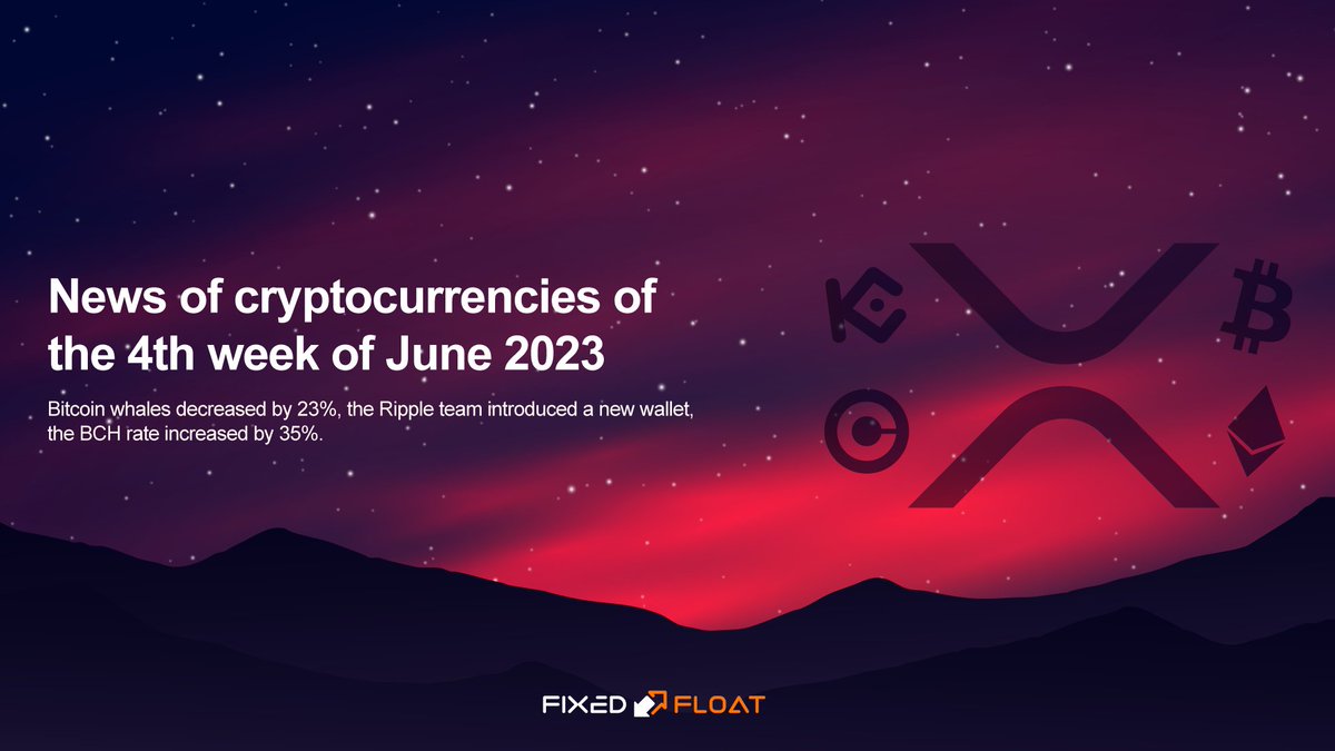 FixedFloat's tweet photo. News of cryptocurrencies of the 4th week of June 2023⚡️       

As always, the most interesting news from the #cryptoworld in our selection         

Read more in the article 👉 https://t.co/LIdm7GLTZo

#fixedfloat_blog #cryptocurrency #crypto #Bitcoin   #ripple #bitcoincash https://t.co/BFQ3pL1y8m
