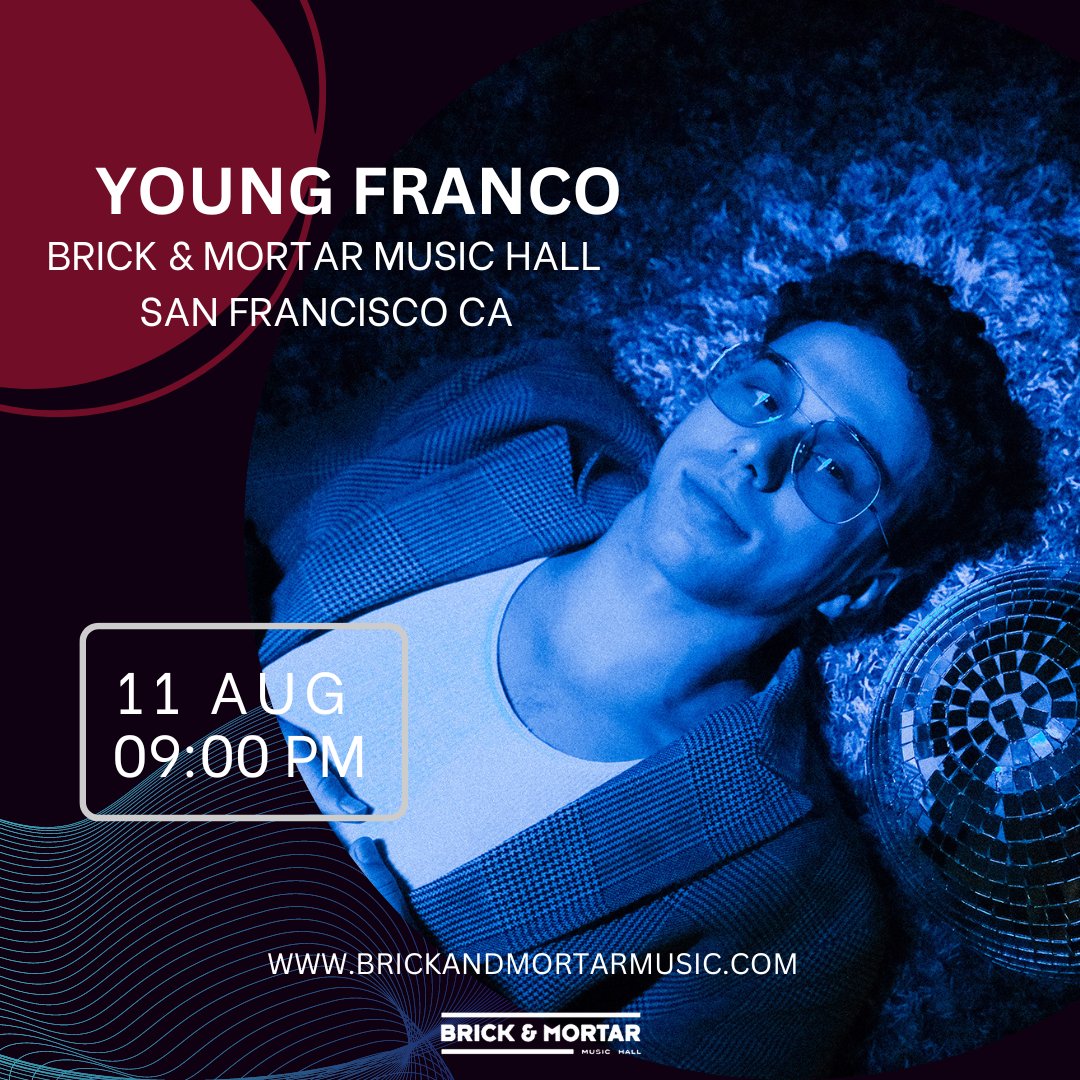 Brick And Mortar Music Hall (@brickmortarsf) on Twitter photo ON SALE NOW. <a href="/YNGFRNCO/">young franco</a> is live in San Francisco this August! Get them now before it's too late.
TICKETS: bit.ly/43YjKsP ON SALE NOW. <a href="/YNGFRNCO/">young franco</a> is live in San Francisco this August! Get them now before it's too late.
TICKETS: bit.ly/43YjKsP