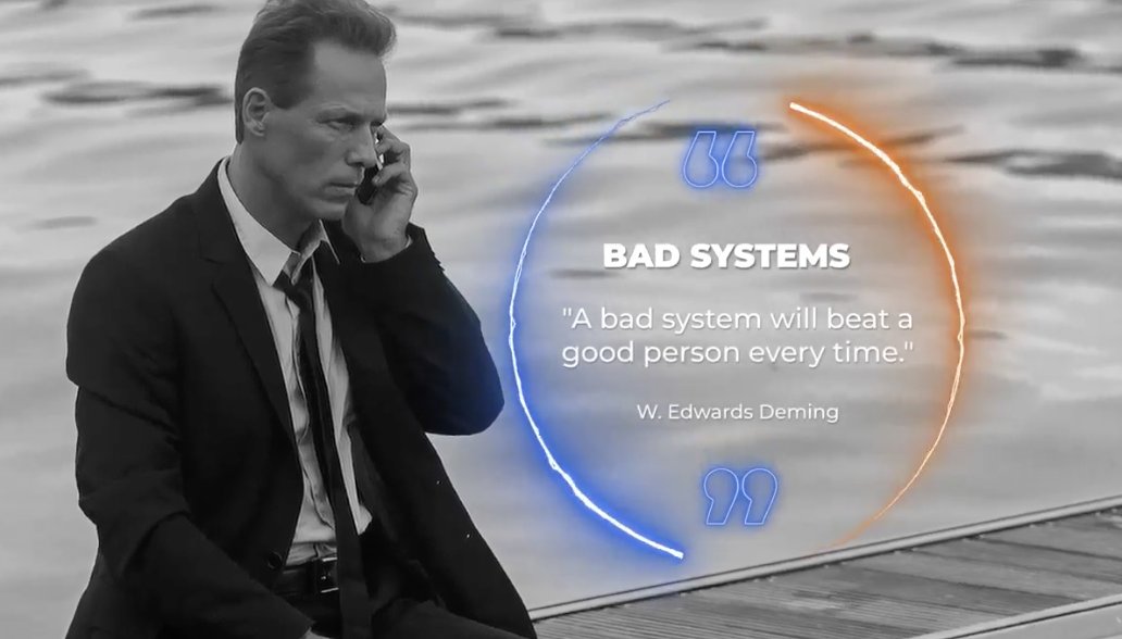 A bad system will beat a good person every time 
- W. Edwards Deming
#quotes #quoteoftheday #employeeexperience #leadership #Management #business