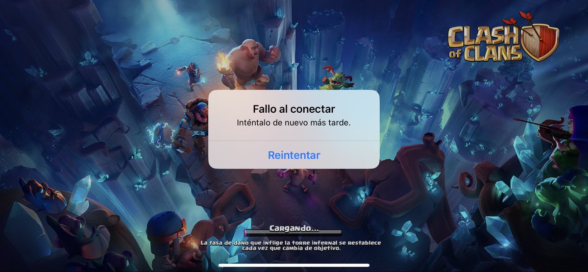 Zanwui's tweet photo. @supercell Have spent the last half hour trying to enter the game. Tried wifi and 5G. Restarted my phone. Nothing.

I have spent gems to accelerate construction and troops and now I can't use any. Great. https://t.co/UddYu0GBdK