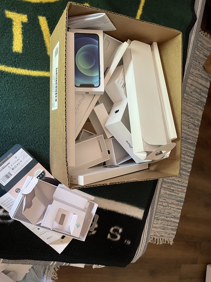 Today we got rid of our stack of iPhone/Apple boxes. Please clap.