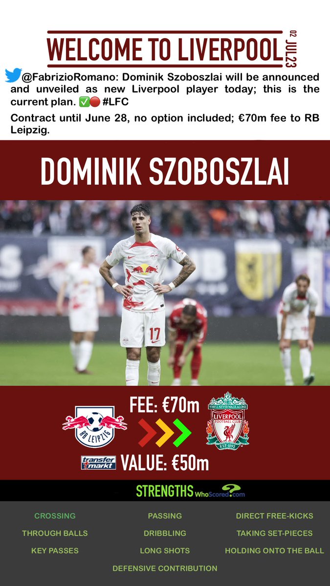 w3tlfc's tweet photo. Less than £100m combined… have #LFC conducted the best business of the window so far? 🤑🔴 Discuss 👇 
#Szoboszlai #MacAllister #Transfers https://t.co/AoS5O3o91f