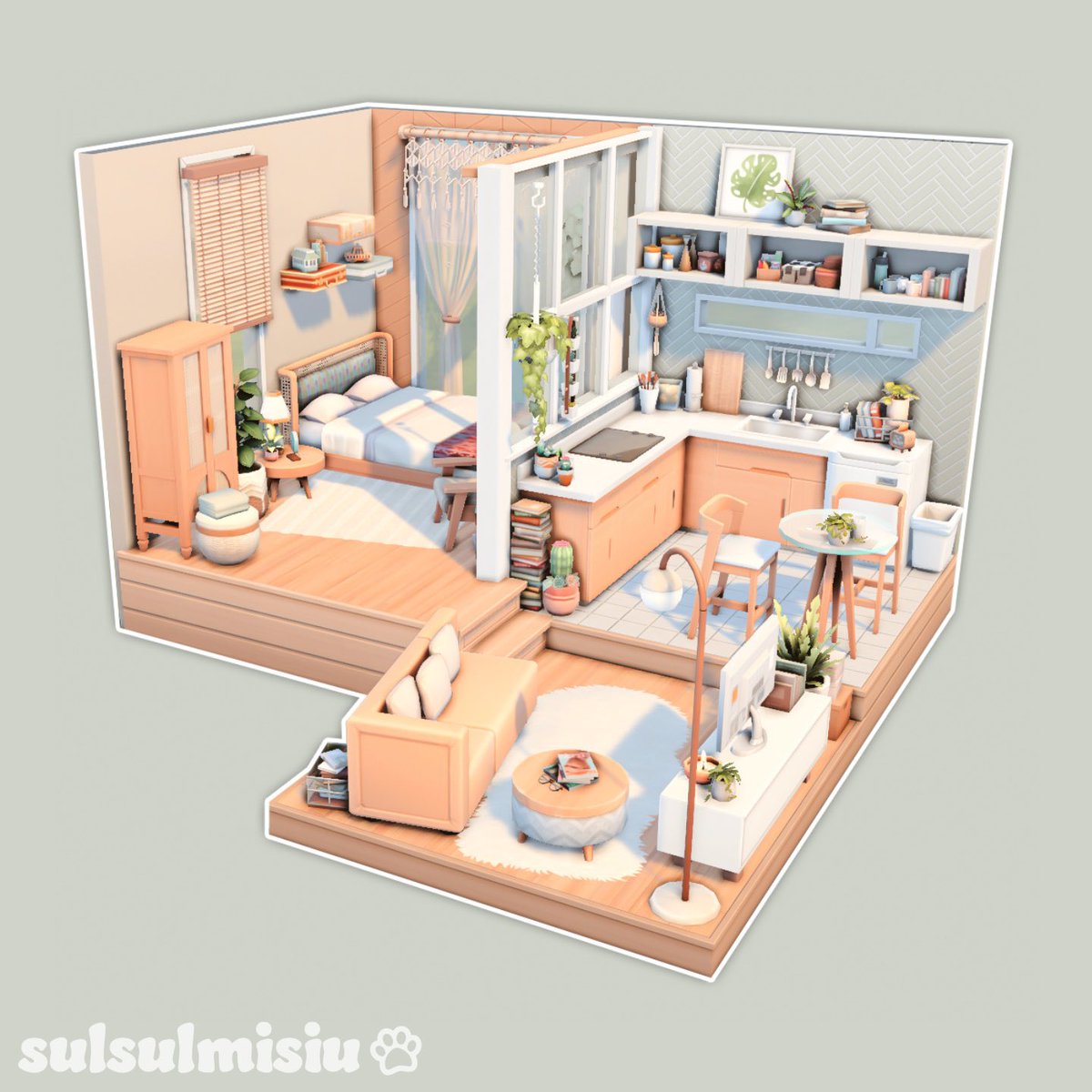 sulsulmisiu's tweet photo. Cluttered Apartment 🪴📖
#TheSims4 #TheSims #ShowUsYourBuilds @TheSims https://t.co/h4P8KjkmzF