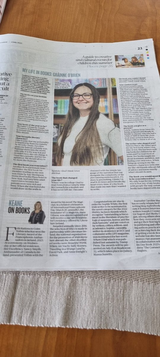 Sheila O'Reilly 🇮🇪🇪🇺 (@oreillyreads) on Twitter photo Lovely interview with @Gra_OBrien in today's Sunday <a href="/Independent_ie/">Irish Independent</a> <a href="/OBrienPress/">The O'Brien Press</a> #BooksToRead Lovely interview with @Gra_OBrien in today's Sunday <a href="/Independent_ie/">Irish Independent</a> <a href="/OBrienPress/">The O'Brien Press</a> #BooksToRead