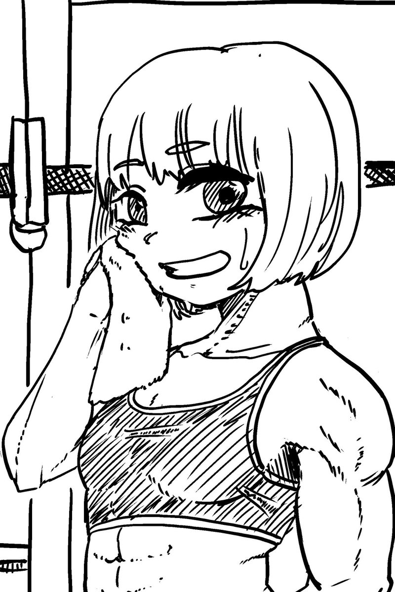 なんかTwitter治ったらしいので
今はまだ更新止まってるけどオリジナル漫画のうちの子の撮影時とオフの筋トレ時の絵を上げとく
名前は「狛島 ぽげムた」です。 