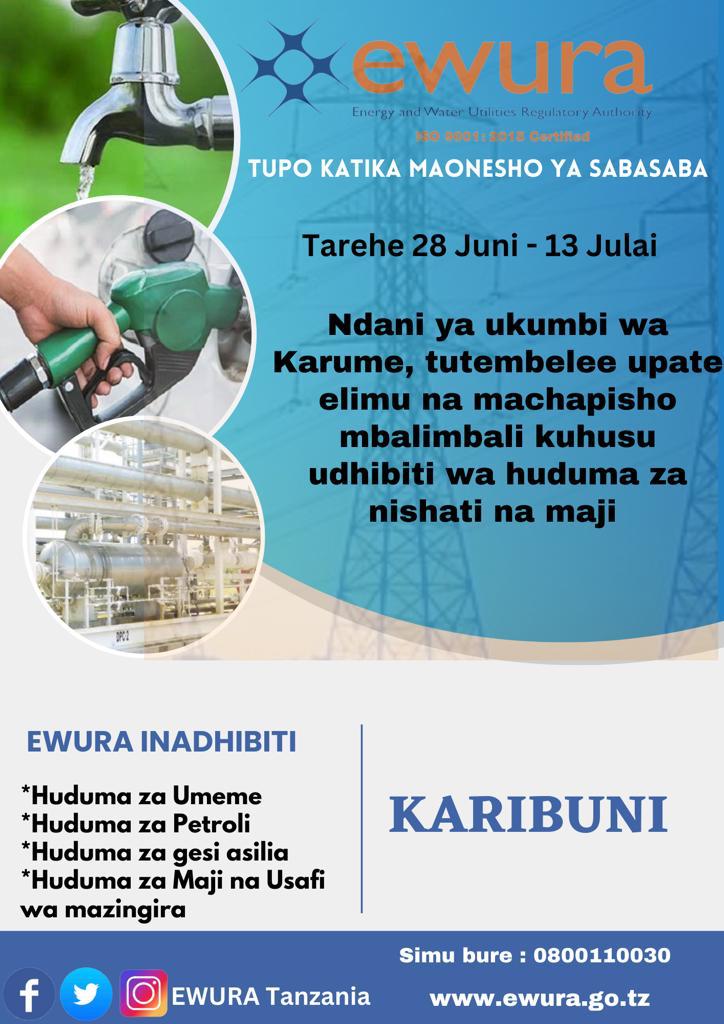 EwuraTanzania's tweet photo. KARIBUNI TUWAHUDUMIE
#MaoneshoyaSabasaba
#Sabasaba2023
#Ukuzajibiashara
#maendeleoyaviwanda
#47thDITF https://t.co/FnQo8h7IkP