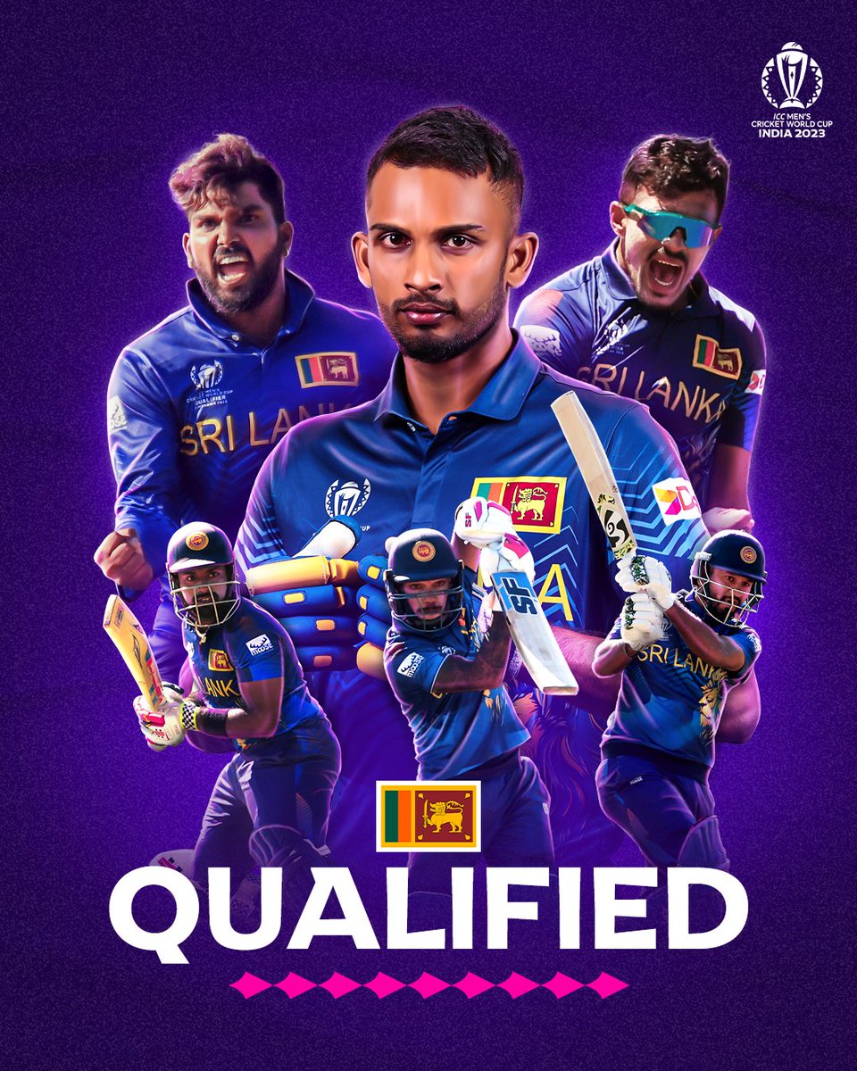 ICC's tweet photo. Sri Lanka are #CWC23 bound 🤩🇱🇰 https://t.co/DfV6N7TSKY