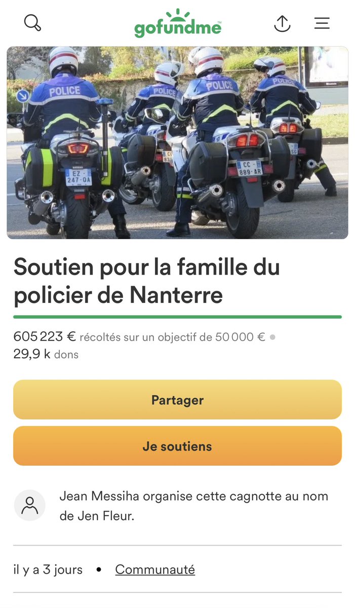 JeanMessiha's tweet photo. ⚠️ ALERTE URGENT ⚠️

Nous faisons face actuellement à des raids gaucho-collabos qui multiplient les cagnottes fraudant celle que nous avons mise en place pour notre policier Florian M.

Nous en avons déjà neutralisé plusieurs grâce à vos signalements.

Pour rappel, la seule et unique cagnotte authentique dont les fonds iront directement à la famille de Florian est celle-ci :

https://t.co/ZYRp7BwZt0

Toutes les autres sont des fakes et des usurpations qui feront l’objet de plainte systématique avec identification des ordures qu’il y a derrière.

N’hésitez pas à :

1/ RT massivement le présent message ;

2/ Signaler systématiquement toute cagnotte frauduleuse.

Un grand merci ! 🇫🇷🇫🇷🇫🇷