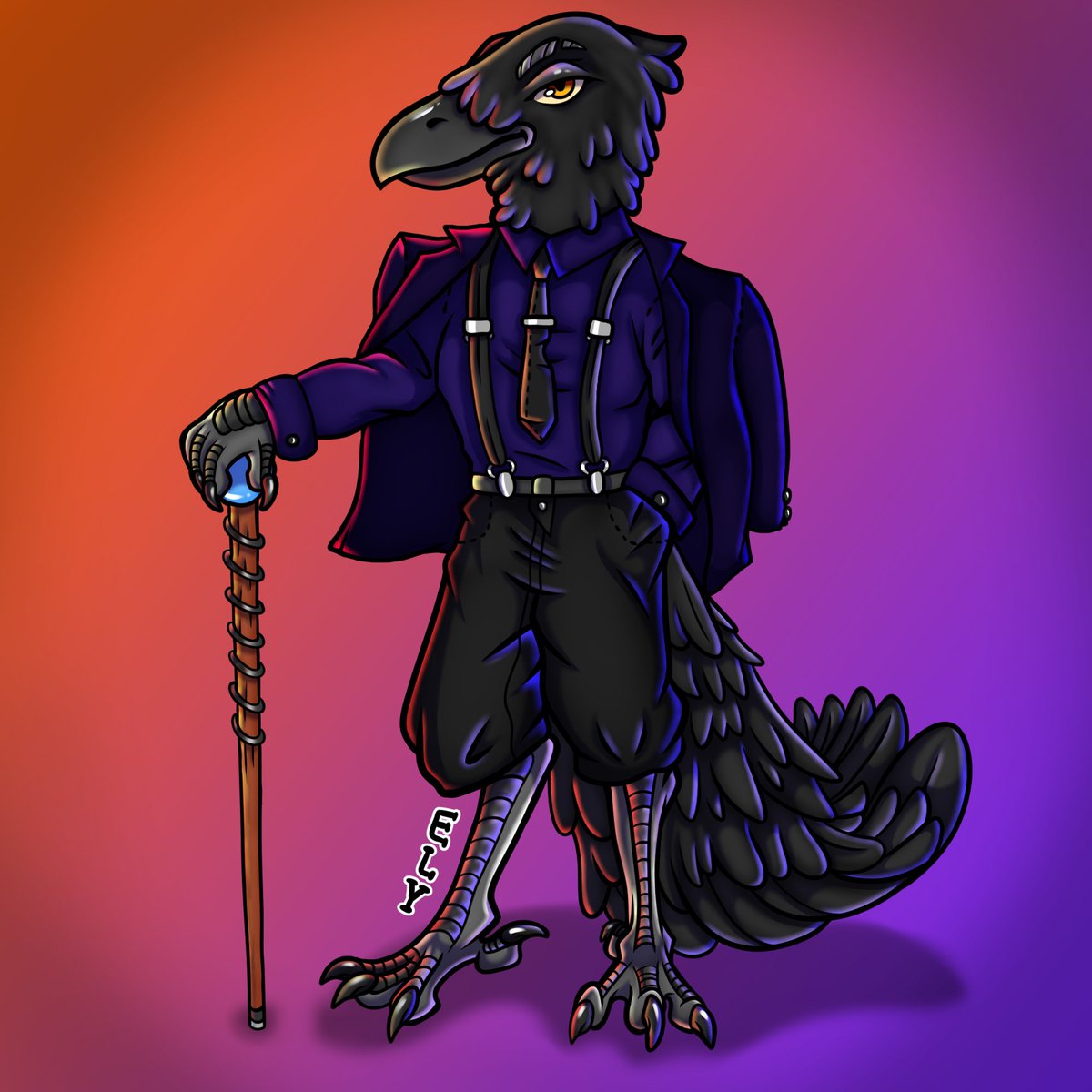 Elysienart's tweet photo. Turn old into new :D! I have redrawn one of my first pictures with my current possibilities :)

#art #digitalart #CartoonArt #furryart #crow #xppen #ClipStudioPaint https://t.co/3R7UwldW18