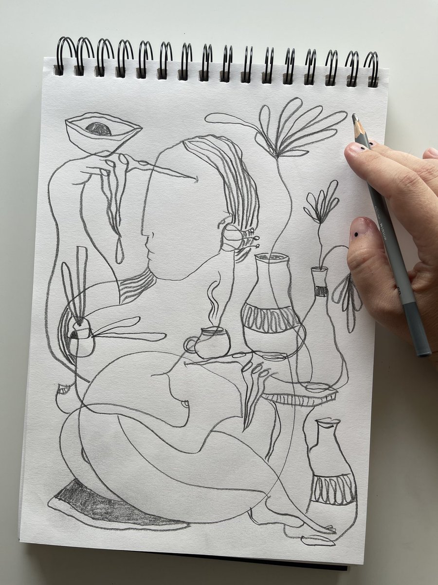 AnnaTsvell's tweet image. Sunday morning graphite draw 

#artistsoftwitter #abstractartist #abstractfigurative #graphitedrawing #drawing #drawingart