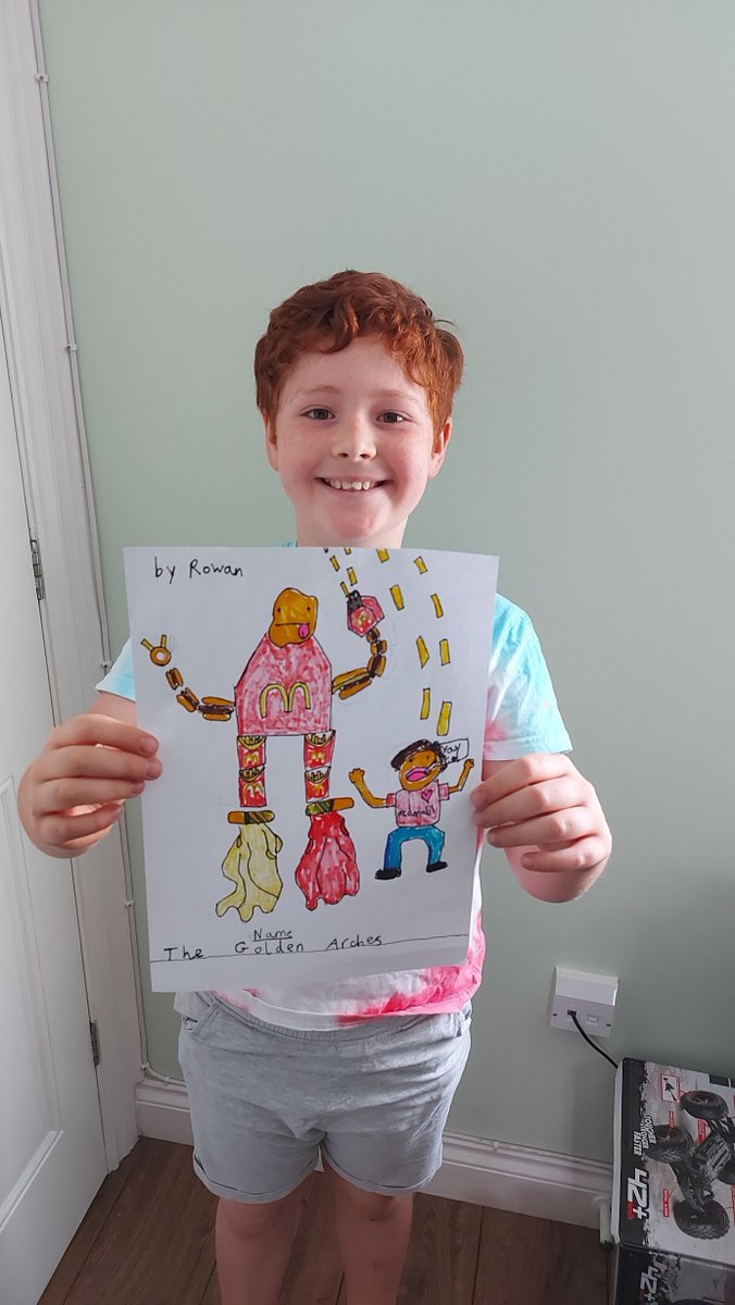 StubbsAdam's tweet photo. @McDonaldsUK Check this drawing out! My son Rowan drew this today aged 9 😁 https://t.co/mEmofinoVx