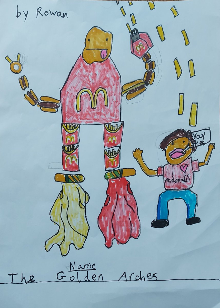 StubbsAdam's tweet photo. @McDonaldsUK Check this drawing out! My son Rowan drew this today aged 9 😁 https://t.co/mEmofinoVx