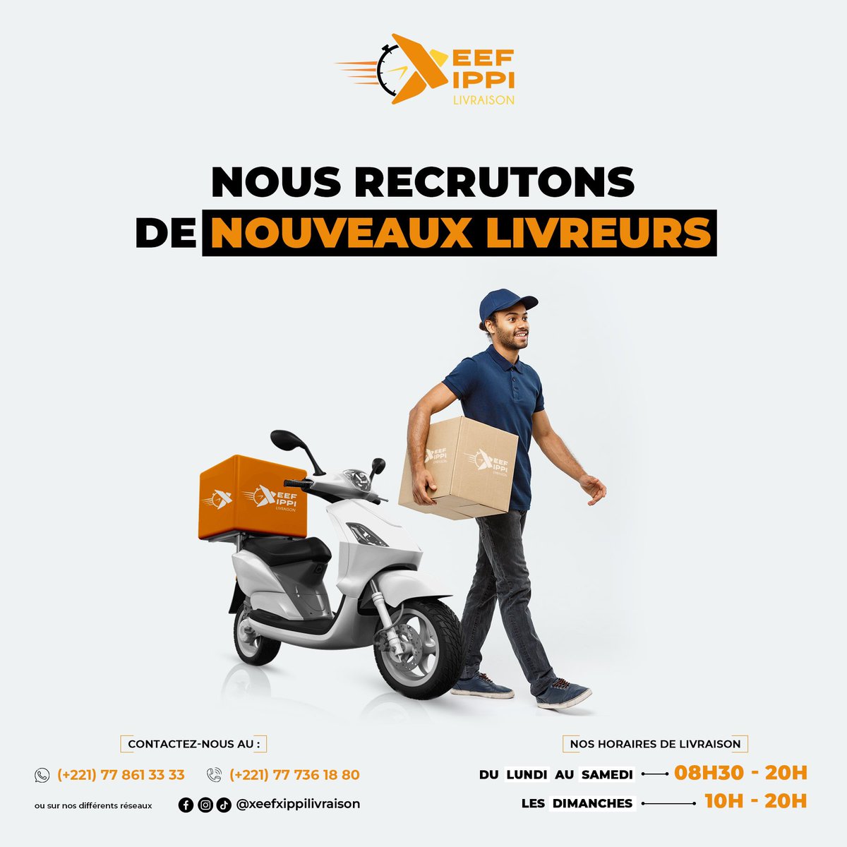 xeefxippicolis's tweet photo. Bonjour,

Nous sommes à la recherche de livreurs professionnels, courtois et qui maîtrisent bien Dakar et sans banlieue.

Vous devez obligatoirement savoir lire un gps et avoir votre permis.

Contact: +221778613333 https://t.co/YGJI2NBz5X