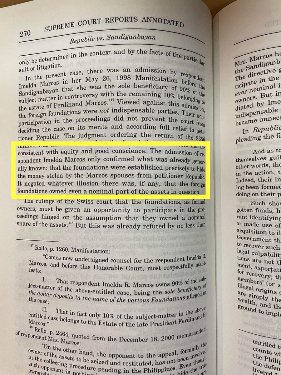94 years old and still corrupt. 

Instead, remember what the PH Supreme Court said this 20 years ago this month: “Imelda Marcos confirmed what was generally known: [that the ₱36B or $680M in Marcos Swiss bank accounts is] money stolen by the Marcos spouses” from Filipinos.