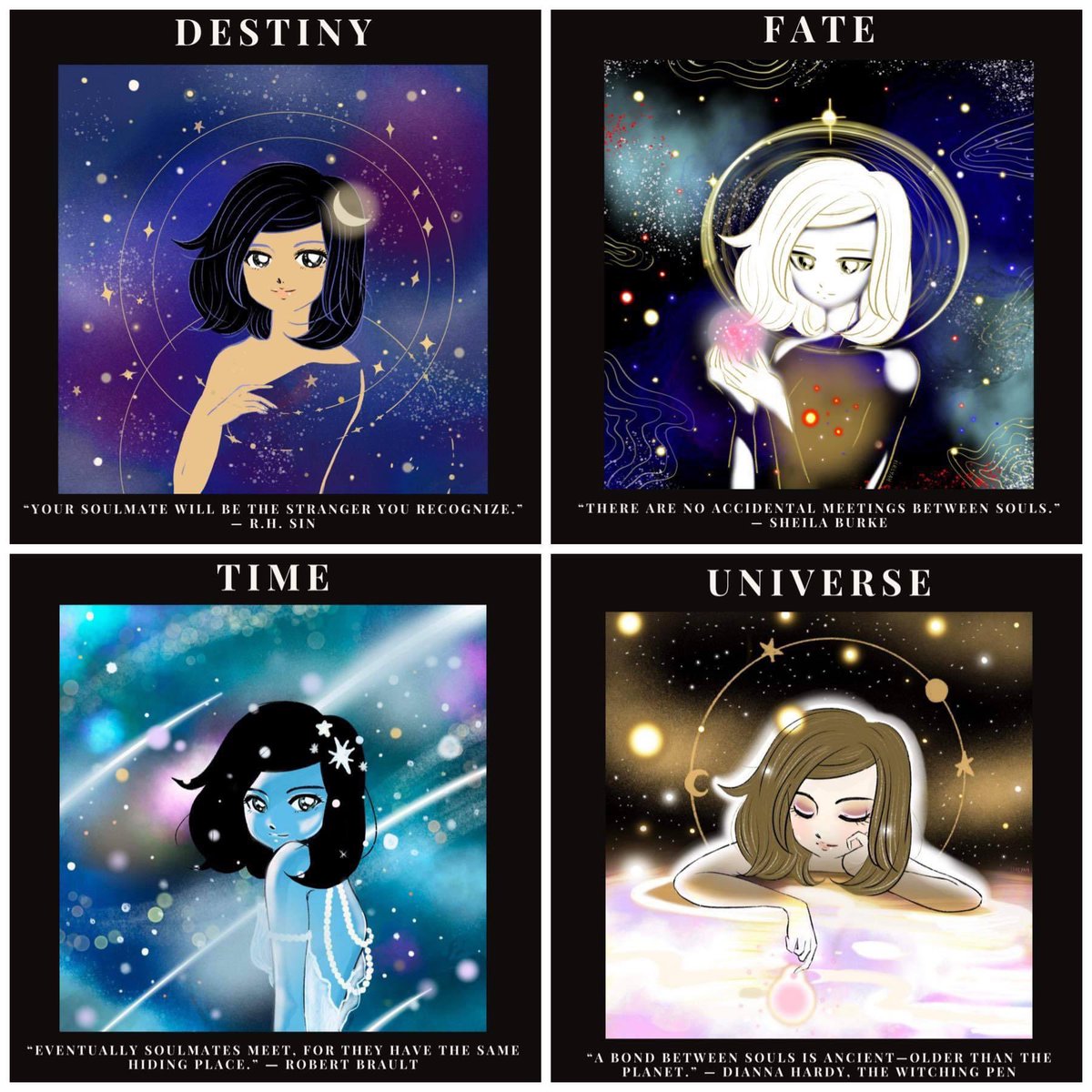 My Day : 4 sisters 

Words like "tomorrow" or "future" or "fate".
No matter how far they extend their hands.
We breathe, we dream, we raise our love.

$ETH 0.05 

   Destiny | Fate | Time | Universe
#NFT #NFTArt 

Link in Comment.