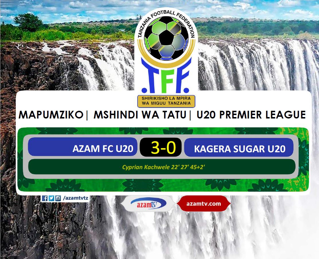 azamtvtz's tweet photo. MAPUMZIKO| #U20PremierLeague ni mapumziko na hat-trick kwa Cyprian Kachwele
HT: Azam FC 3-0 Kagera Sugar

LIVE #AzamSports3HD

#U20PL #U20PremierLeague #U20PremierLeague2023 #LigiKuuYaVijanaU20 #LigiKuuYaVijana #AzamTV #MshindiwaTatu #AzamU20 #KageraSugar #AzamFCKageraSugar https://t.co/X99IJkhm3j
