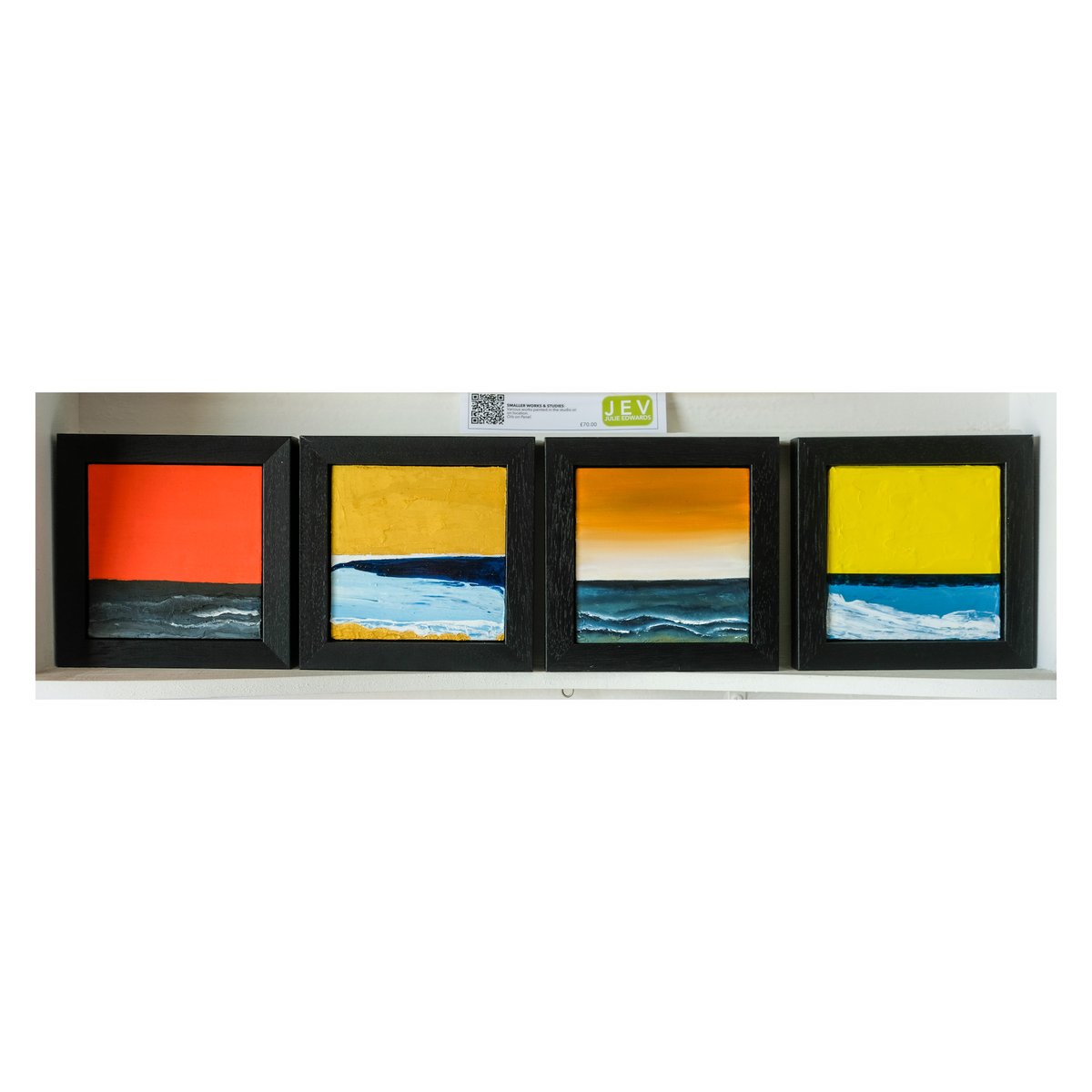 j_edwards_art's tweet photo. The #pride series of paintings are finished and drying so I moved on to framing some recent #abstractseascapes #smallartworks #oilpaintings
The 6” square paintings are all in row on a shelf in #studiojev
I am here till 5pm #artforsale @eastbeachstudios https://t.co/MKAjaQg1Se