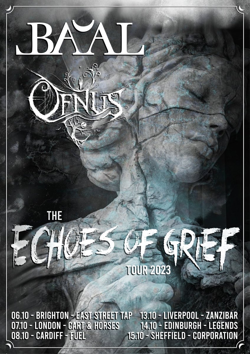 baalbanduk's tweet image. BA’AL x @ofnusabm

Delighted to announce our next tour coming this October! We are joining Ofnus for 6 dates across the UK, let’s get sad t o g e t h e r 🌑