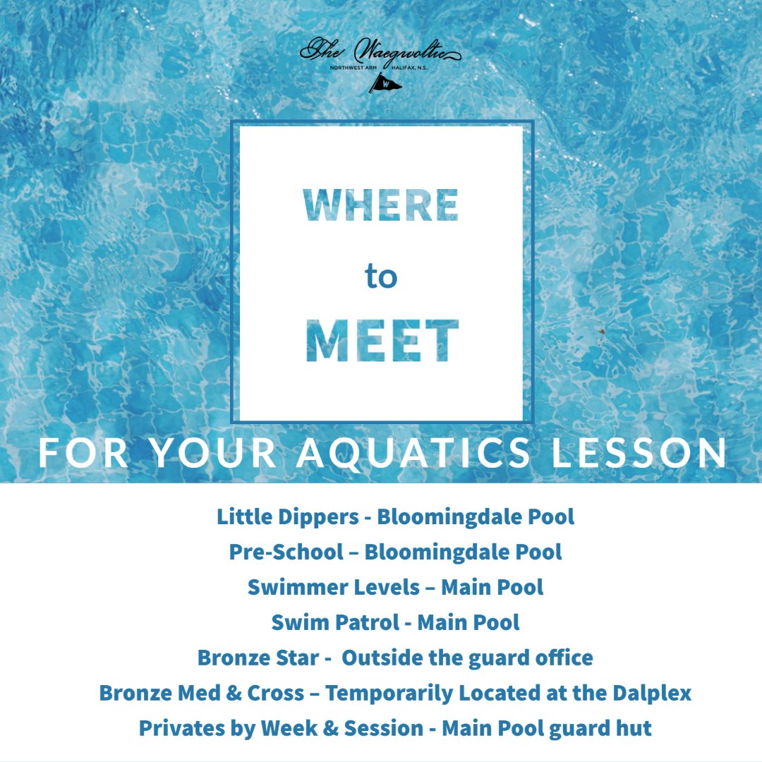 Aquatics lessons are about to start; here's a cheat sheet of where to go!