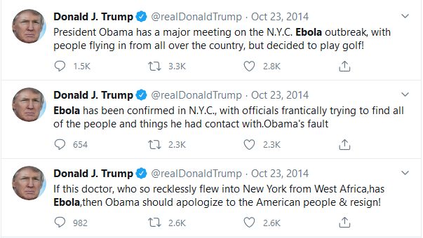 factandrumor's tweet image. #TrumpRally #SundayFunday Where's Melania? #sundayvibes: Article 5 Traitor Trump has ALWAYS been a troll. He trolled Barack Obama on Ebola. And Trump never embraced COVID victims. Not one American got Ebola in the USA and died. #BarackObama #FactsMatter