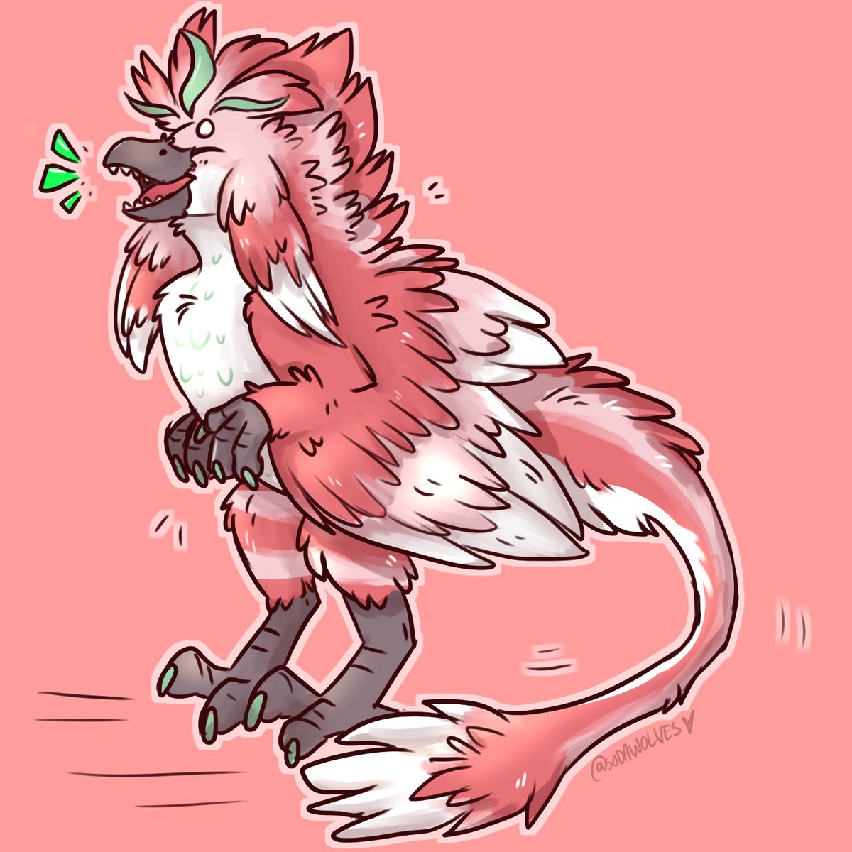 Soda_Wolves's tweet photo. First attack/revenge of the year!! Had a fun time drawing this guy 🩷💚

Belongs to Otterly_Wrazz on #artfight https://t.co/9eDLTUAOl3