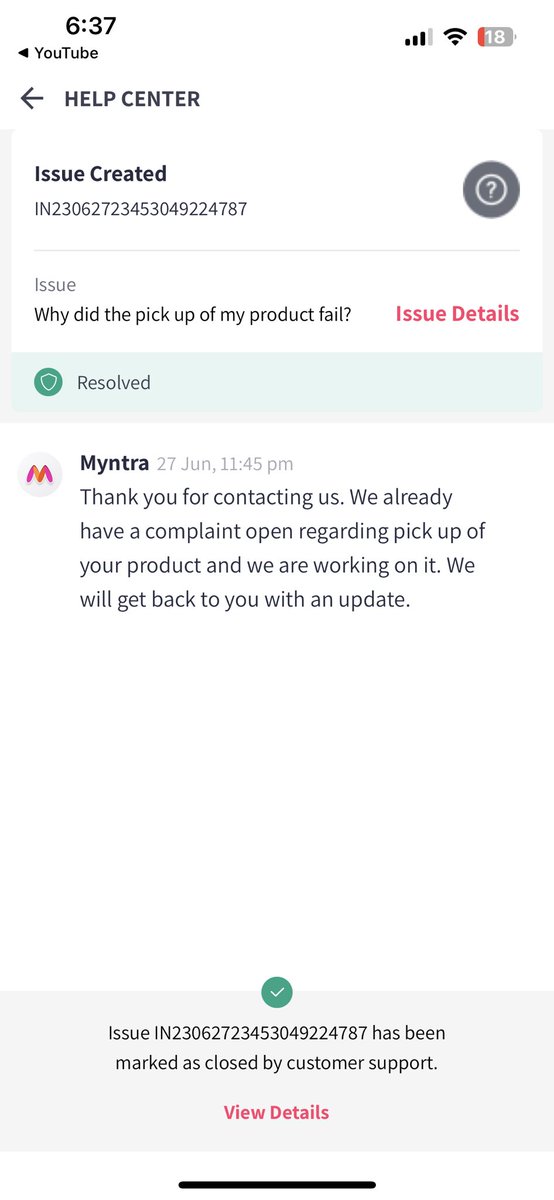 baisoya_deepu's tweet photo. @myntra Already resolved my issue without refund without pickup @myntra @MyntraSupport what is it now? https://t.co/lfXZhOozB9