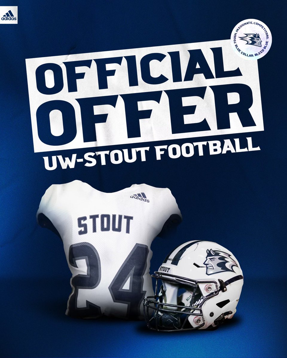 After a junior day visit and a conversation with @TYaeggi_UWStout, I am grateful to announce I have received an offer from <a href="/UWStoutFootball/">UW-Stout Football</a>!